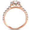 Pompeii3 1Ct TW Diamond & Oval Moissanite Halo Engagement Ring 10k Rose Gold - 4 of 4