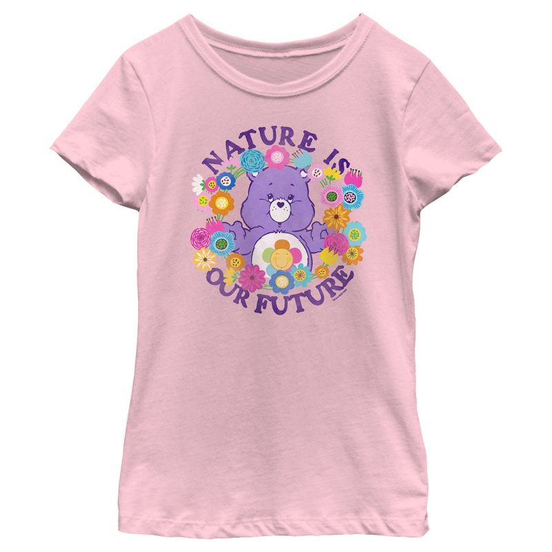 Girl's Care Bears Nature Is Our Future Harmony Bear T-Shirt, 1 of 5