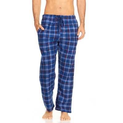 Microfleece Men’s PJ Plaid Pajama Pants with Pockets, Sizes Up to 3X