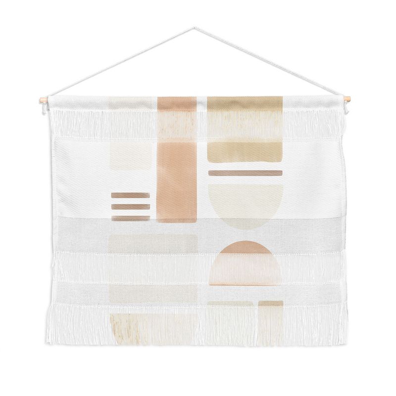 Bohomadic.Studio Geometric Shapes in Creme and Soft Pink Fiber Wall Hanging - Society6, 1 of 2