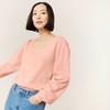 Lands' End Women's Supima Interlock Scoop Neck Blouson Sleeve Top - 4 of 4