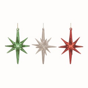 Transpac Glass Multicolor Christmas Large Starburst Ornaments Set of 3 - 1 of 1