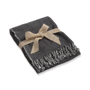 tag Recycled Acrylic Decorative Throw for Sofa or Bed, Dark Gray 50L x 60W in. - 1 of 2