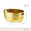 Twine Gold Hammered Tub - Large Drink Beverage Tub Chiller, Wine, Beer & Drink Bucket for Parties in 4 Gallon Capacity, Gold - 3 of 4