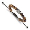 Chisel Stainless Steel Antiqued and Polished Tiger's Eye Buddha Black Macrame Adjustable Bracelet - 2 of 4