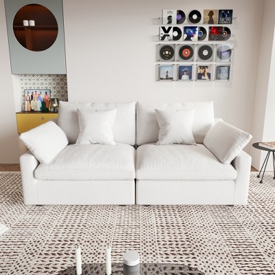 83" Cloud Couch Modular Sectional Sofa Couch,Down Filled Sectional for Living Room,Love Seat Sofas,Convertible Couch,Covers Washable&Replaceable