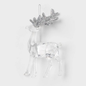 Acrylic Deer with Glittered Antlers Christmas Tree Ornament - Wondershop™ - 1 of 3