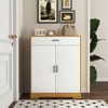 Lirago 4-Tier Shoe Cabinet 31.49"x15.74"x39.4" Natural and White 12-Pair Shoe Organizer with Drawer and Adjustable Shelves for Entryway - 2 of 4
