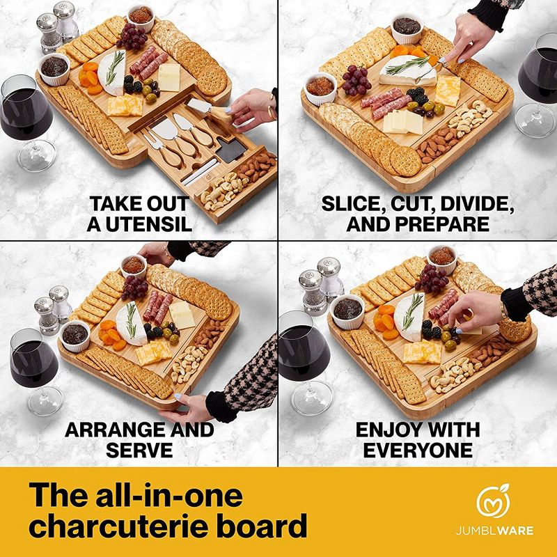 JumblWare Wooden Charcuterie Board Set, Cheese Board & Fruit Platter, 5 of 8
