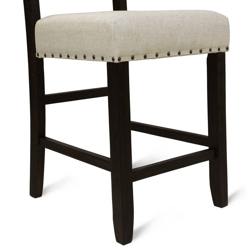 2pk Eliza Button Tufted Counter Height Barstool Black/Beige - HOMES: Inside + Out, 4 of 6
