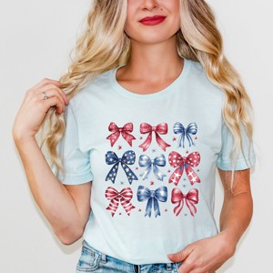 Simply Sage Market Coquette Bow Chart Stars And Stripes Short Sleeve Tee - 1 of 4