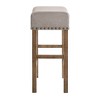 Backless Counter Height Stools with Upholstered Seat and Sturdy Wooden Legs, Ideal for Kitchens and Bars (Set of 2) - 3 of 4