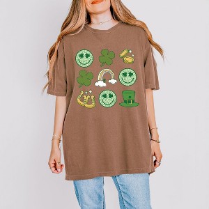 Simply Sage Market Women's Irish Icons Chart Short Sleeve Garment Dyed Tee - 1 of 4