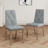 NicBex Set of 2 PU Leather Dining Chair Modern Upholstered Tufted Side Chair with Wood Legs for Kitchen,Dining Room - 2 of 4
