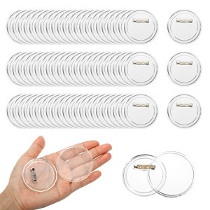 Unique Bargains Acrylic DIY Craft Supplies Office Button Band Pin Badges Clear - 1 of 4