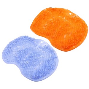 Unique Bargains Bath Massage Pad Back Scrubber Back Brush Exfoliate Feet Scrubber with Suction Cups TPR 2 Pcs - 1 of 4