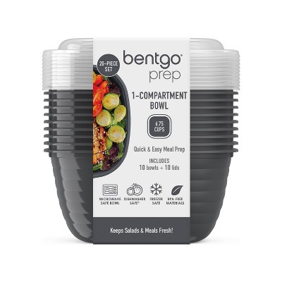 Bentgo Prep Single Compartment Bowl Set - Graphite - 20pc