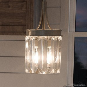 Urban Ambiance Luxury Traditional Pendant,  11-1/4"H x 6"W,  Antique Silver Finish, UHP2461 - 1 of 4