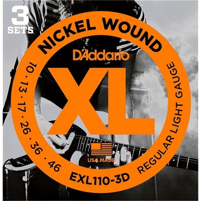 D'Addario EXL110 Nickel Light Electric Guitar Strings 3-Pack