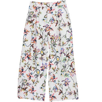 bar III Womens Pleated Floral Casual Wide Leg Pants