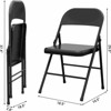 Folding Chairs Set, 350 lb Capacity, Metal Portable Seating for Dining Room, Office, Events, 6 pack/8 pack - 2 of 4