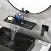 Cobbe Matte Black Wall-Mounted 2-Hole Bathroom Sink Faucet Single Handle with Waterfall Spout Vanity Faucets - 3 of 4