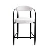 Set of 2 Modern Upholstered Bar Stools with Iron Frame, Curved Open Back, Minimalist Toothpick Design, Comfortable Seating-Cuddlewood - 2 of 4
