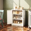 GlasFlength Kitchen Storage Accent Kitchen Cabinet Storage Cabinet Morden Sideboard Cabinet 2 Doors for Dining Room, White, 27.6"*13.8"*34.6" - 3 of 4