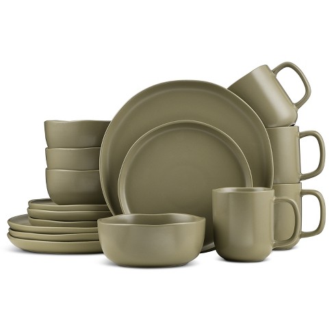 Stone Lain Tina 32-Piece Stoneware Dinnerware Set, Service for 8, Blue and  Grey