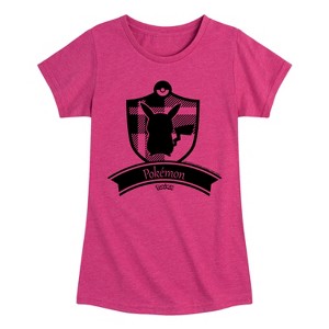 Girls' - Pokémon - Plaid Badge Fitted Short Sleeve Graphic T-Shirt - 1 of 4