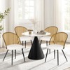 Bekrvio Mid-Century Modern Rattan Dining Chairs Set of 2/4,PU leather/Boucle Upholstered Kitchen Chairs with Cane Back and Metal Leqs for Dining Room - 2 of 4