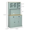 Aghana Digitals 71" White Kitchen Pantry Cabinet with Microwave Countertop, 6 Doors, Drawer & 3 - 4 of 4