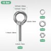 Unique Bargains Stainless Steel Durable Rust-Resistant Eyebolts with Nuts Washers Male Screw for Fastening 10 Pcs - 3 of 4