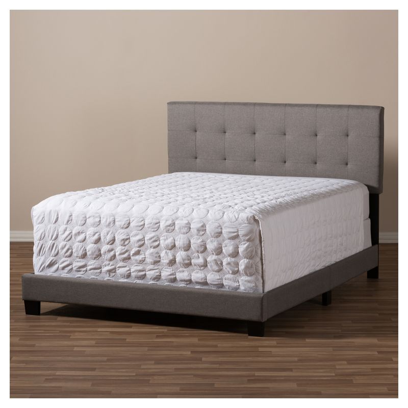 Full Brookfield Modern and Contemporary Fabric Upholstered Grid Tufting Bed - Baxton Studio, 6 of 8