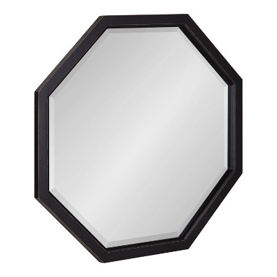 24" x 24" Hogan Framed Octagon Decorative Wall Mirror Black - Kate & Laurel All Things Decor