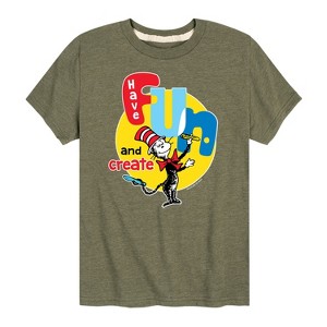 Boys' - Dr. Seuss - Cat In the Hat Have Fun And Create Short Sleeve Graphic T-Shirt - 1 of 4