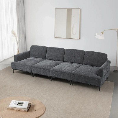 Nebula Vortex 128" Wide Upholstered 4 Seater Sofa For Living Room
