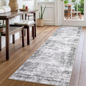 Washable Area Rug for Living Room Soft Vintage Distressed Large Bedroom Rugs Non-Slip Retro Abstract Farmhouse Neutral Carpet for Dining - 1 of 4