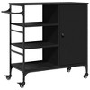 vidaXL Kitchen Trolley Black 34.4 in.x15.2 in.x33.3 in. Engineered Wood - 2 of 4