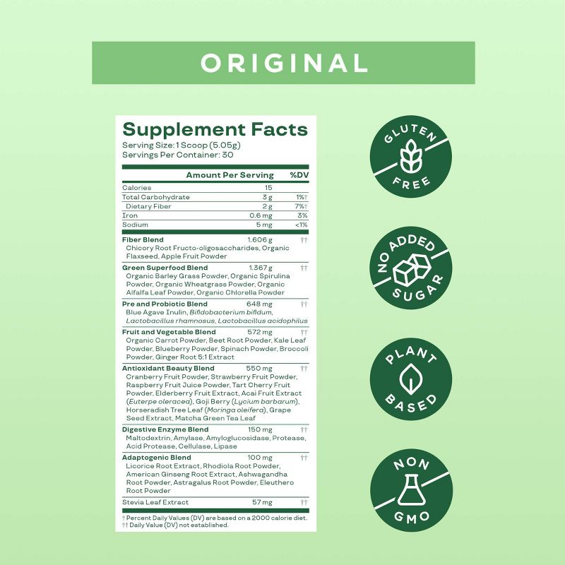 BLOOM NUTRITION Greens and Superfoods Powder - Original, 5 of 10