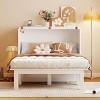 Streamdale Full Size Murphy Bed with USB Port and removable Shelves on Each Side,White - 2 of 4
