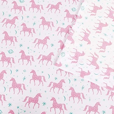 Pink Unicorn Full Microfiber 4-Piece Bed Sheet Set