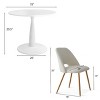 5-Piece Round-Shaped Dining Table Set for 4,35" Round Pedestal Dining Table With 4 Upholstered Bouclé Fabric Dining Room Chair -Maison Boucle - 4 of 4
