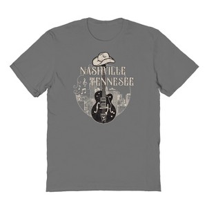 Rerun Island Men's Nashville Guitar Tennessee Short Sleeve Graphic Cotton T-shirt - 1 of 1