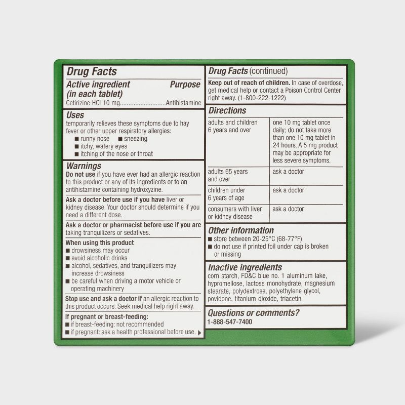 Cetirizine Hydrochloride Allergy Relief Tablets - up & up™, 4 of 7