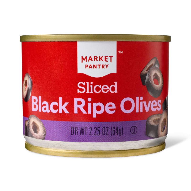 Sliced Ripe Black Olives - 2.25oz - Market Pantry&#8482;, 1 of 6