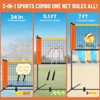 PLAYAPUT 3-in-1 Adjustable Height Volleyball Badminton Pickleball Net Set , Orange - 4 of 4