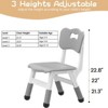 Kids Chairs - 3-Level Height Adjustable Plastic Chairs with Non-Slip Pads (2-Pack) - 2 of 4