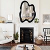 Beautyolove 28 in. W x 36 in. H Irregular Black Flannelette Framed Wall Mirror Asymmetrical Decorative Wall Mirror - 3 of 4