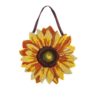 Evergreen Sunflower Hooked Door Décor